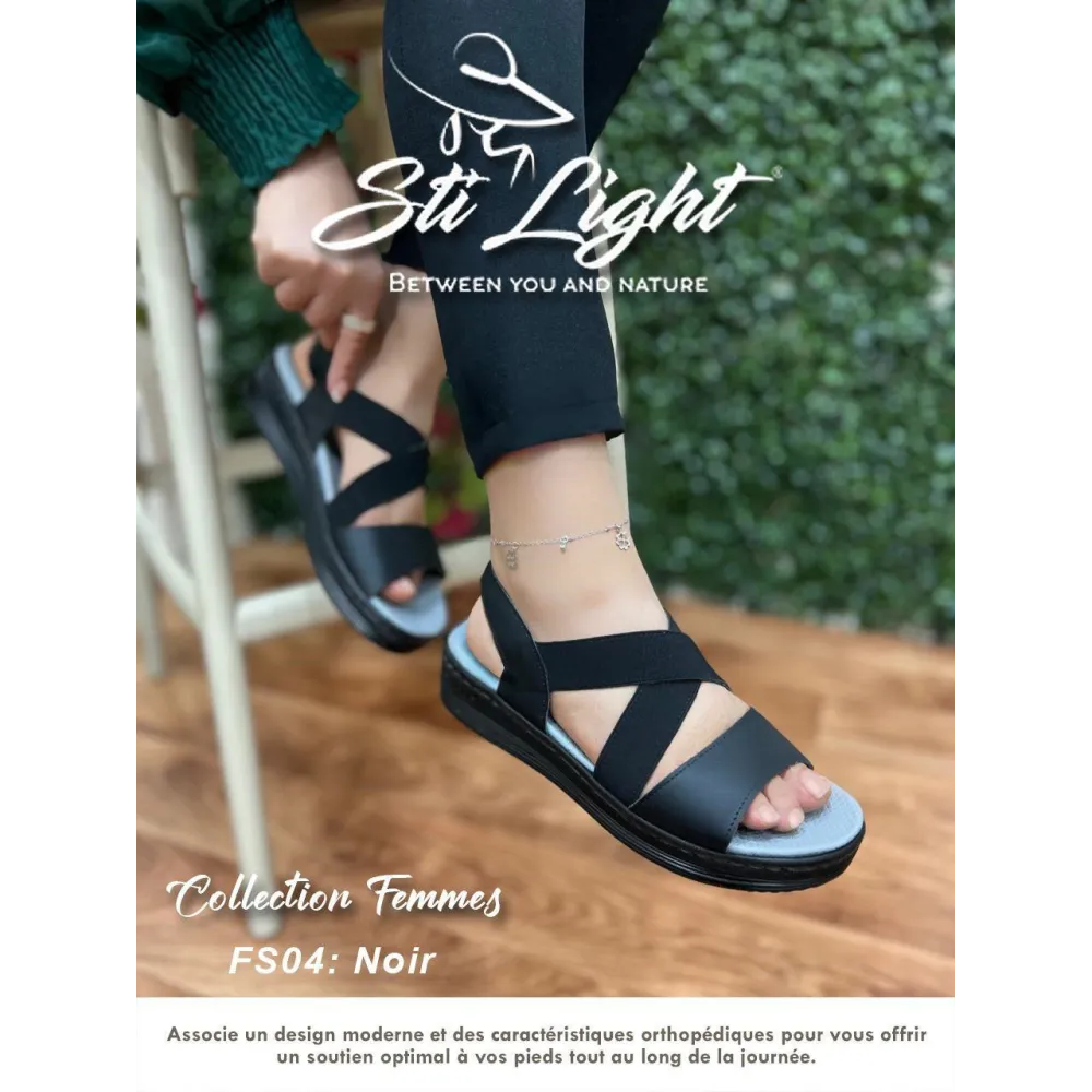 Sandale orthopédique - femme -noir