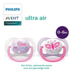 Avent Philips Sucette Ultra Air Happy Fille 0-6 Mois