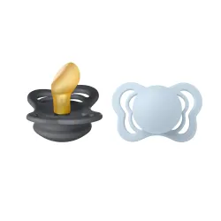 BIBS 2 SUCETTE CLOUD STEEL BLUE SIZE 1- 0M+