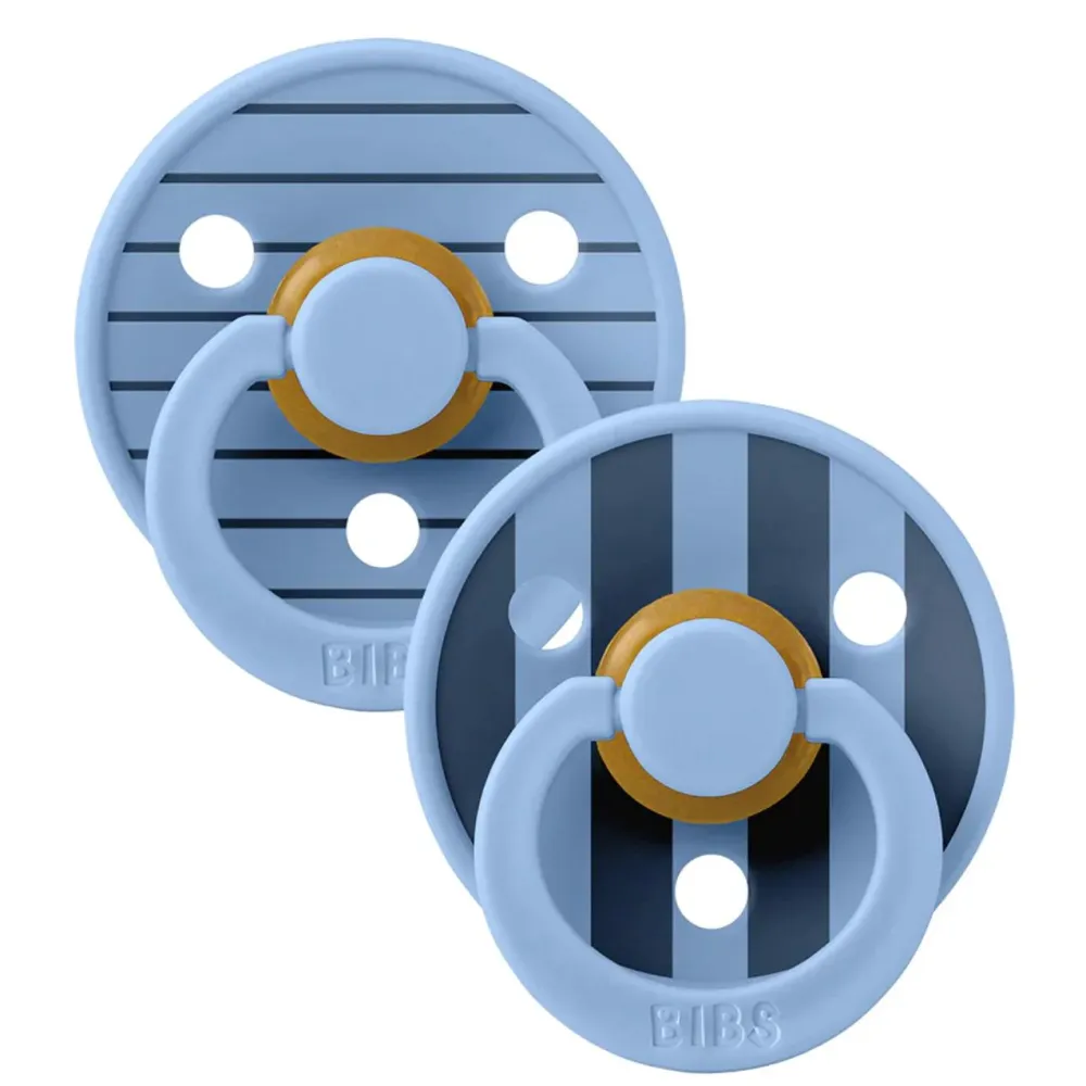 BIBS 02 SUCETTES NATURAL BLUE MIX SIZE 2