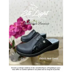 STI Sabot orthopédique - femme - Noir croco2 EV10