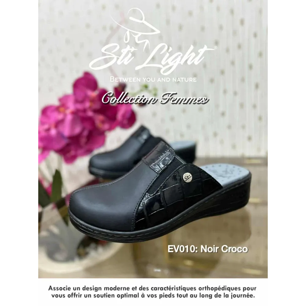 STI Sabot orthopédique - femme - Noir croco2 EV10 STI Sabot orthopédique - femme - Noir croco2 EV10