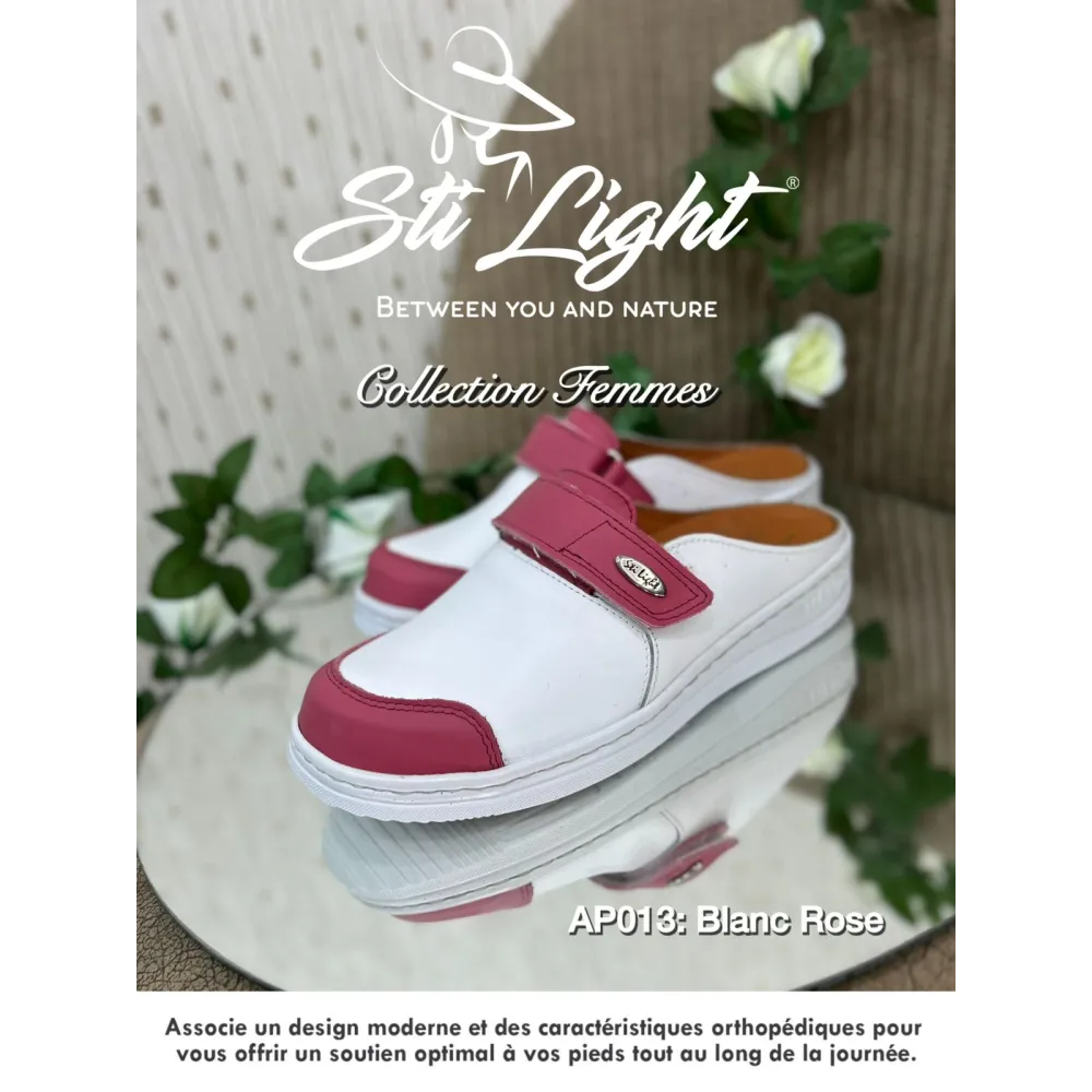 sabot orthopédique - femme - blanc-rose AP013 sabot orthopédique - femme - blanc-rose AP013