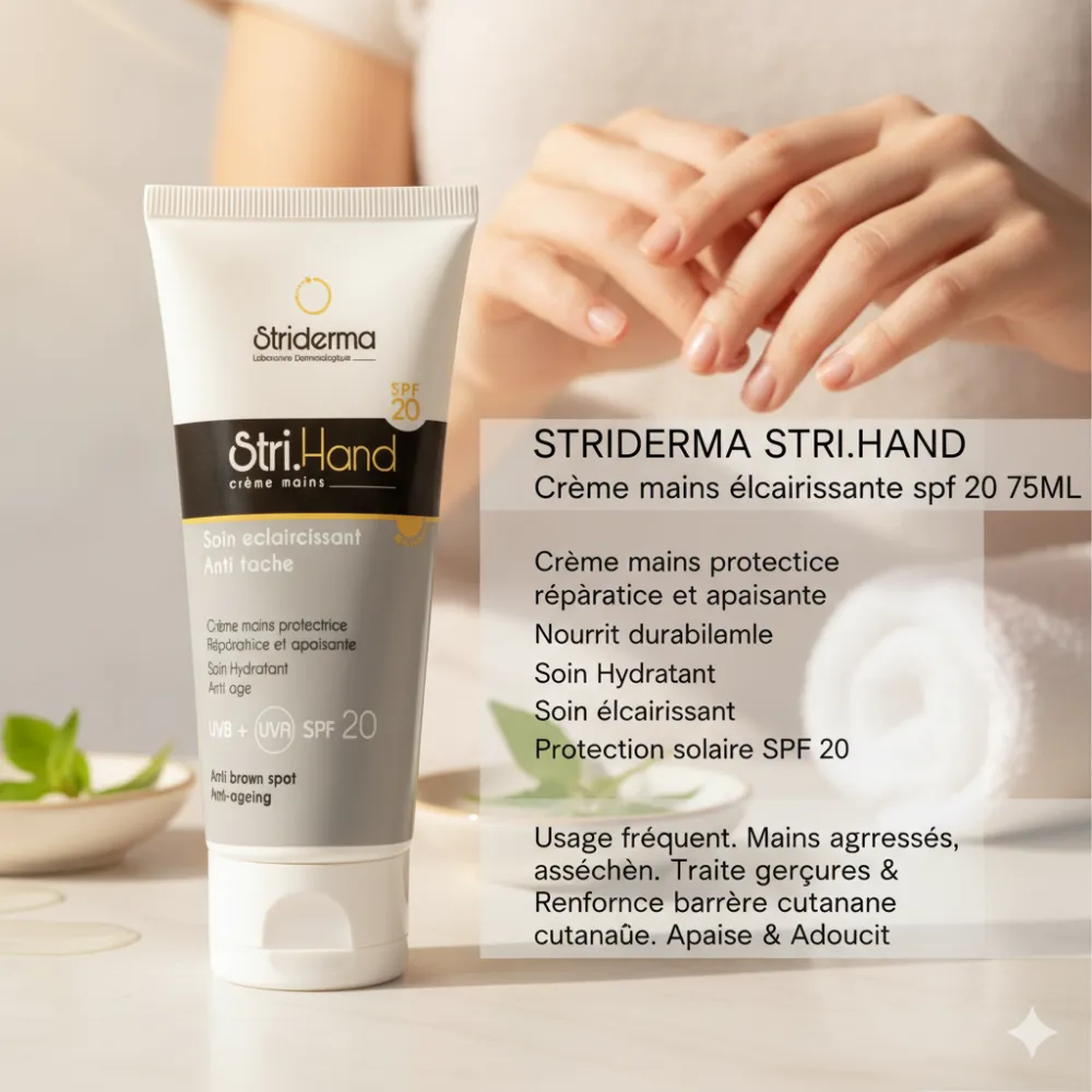 STRIDERMA STRI.HAND Crème mains éclaircissante spf 20 75ML STRIDERMA STRI.HAND Crème mains éclaircissante spf 20 75ML