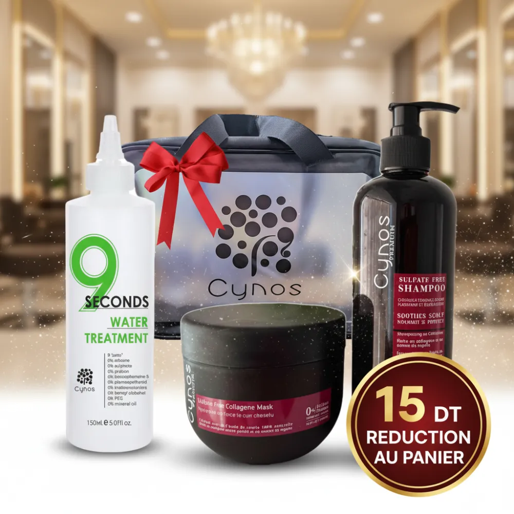 Cynos Pack Shamp collagène et extrait de nigelle -500 ml +Masque  collagène 500ML + CYNOS 9S