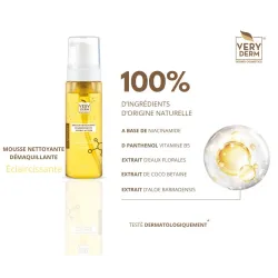 very derm mousse nettoyante éclaircissante 200 ml