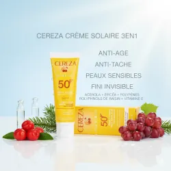 CEREZA CREME SOLAIRE 3EN1 ANTI AGE ET ANTI TACHE 50ML