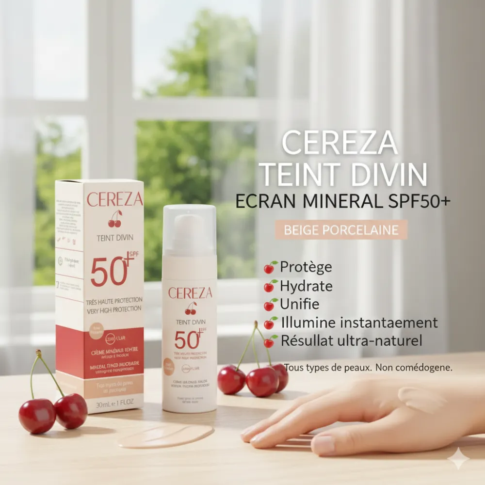 CEREZA TEINT DIVIN ECRAN MINERAL BEIGE PORCELAINE SPF50+