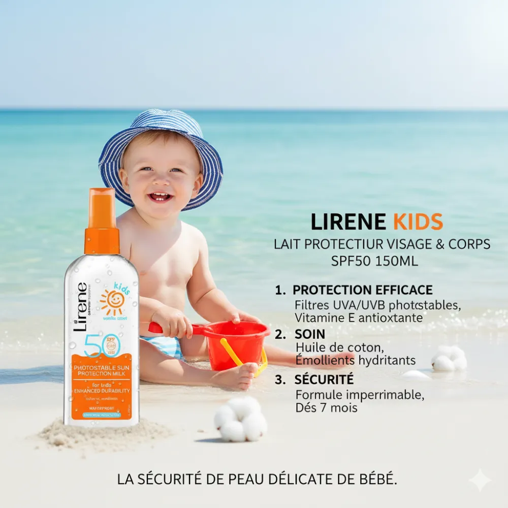 LIRENE KIDS LAIT PROTECTEUR VISAGE & CORPS SPF50 150ML