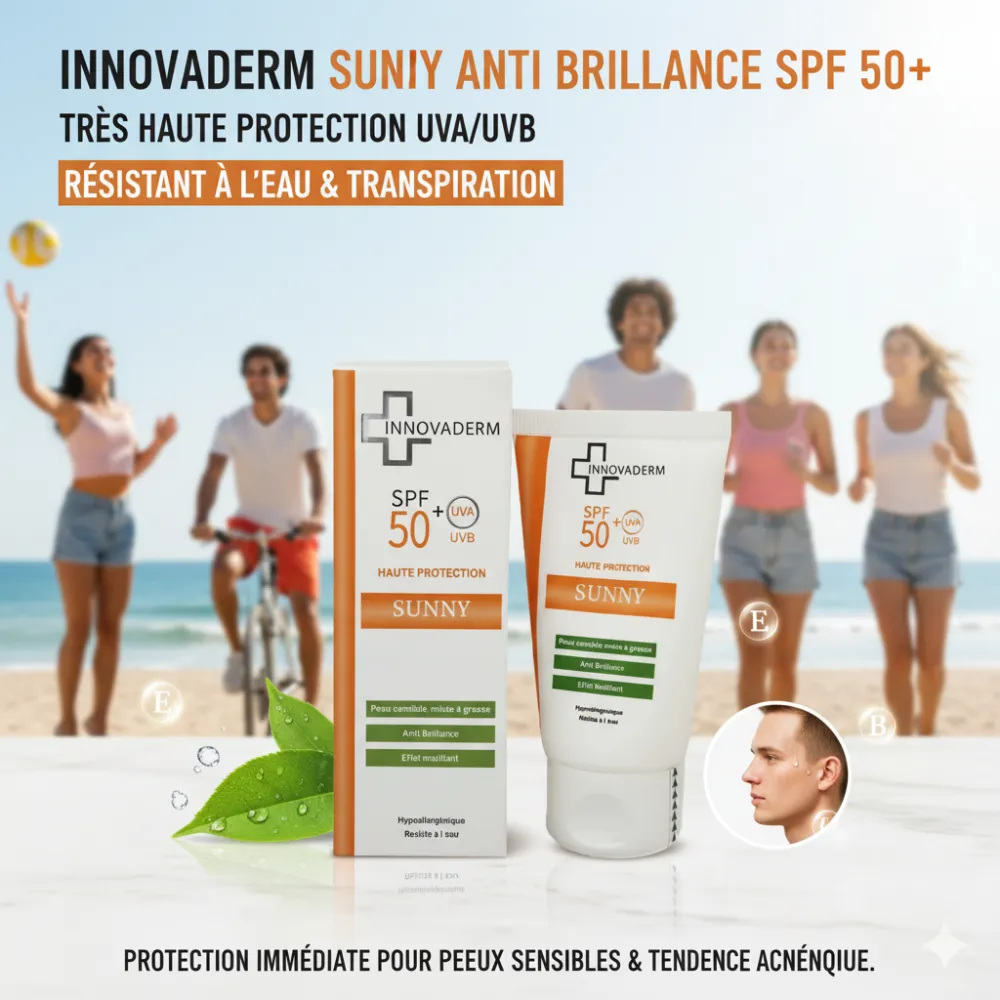 INNOVADERM SUNNY ANTI BRILLANCE 50+ Peau mixte à grasse 50 ML INNOVADERM SUNNY ANTI BRILLANCE 50+ Peau mixte à grasse 50 ML