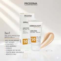 Proderma DERMALIGHT triple action  Crème teintée SPF 50 +