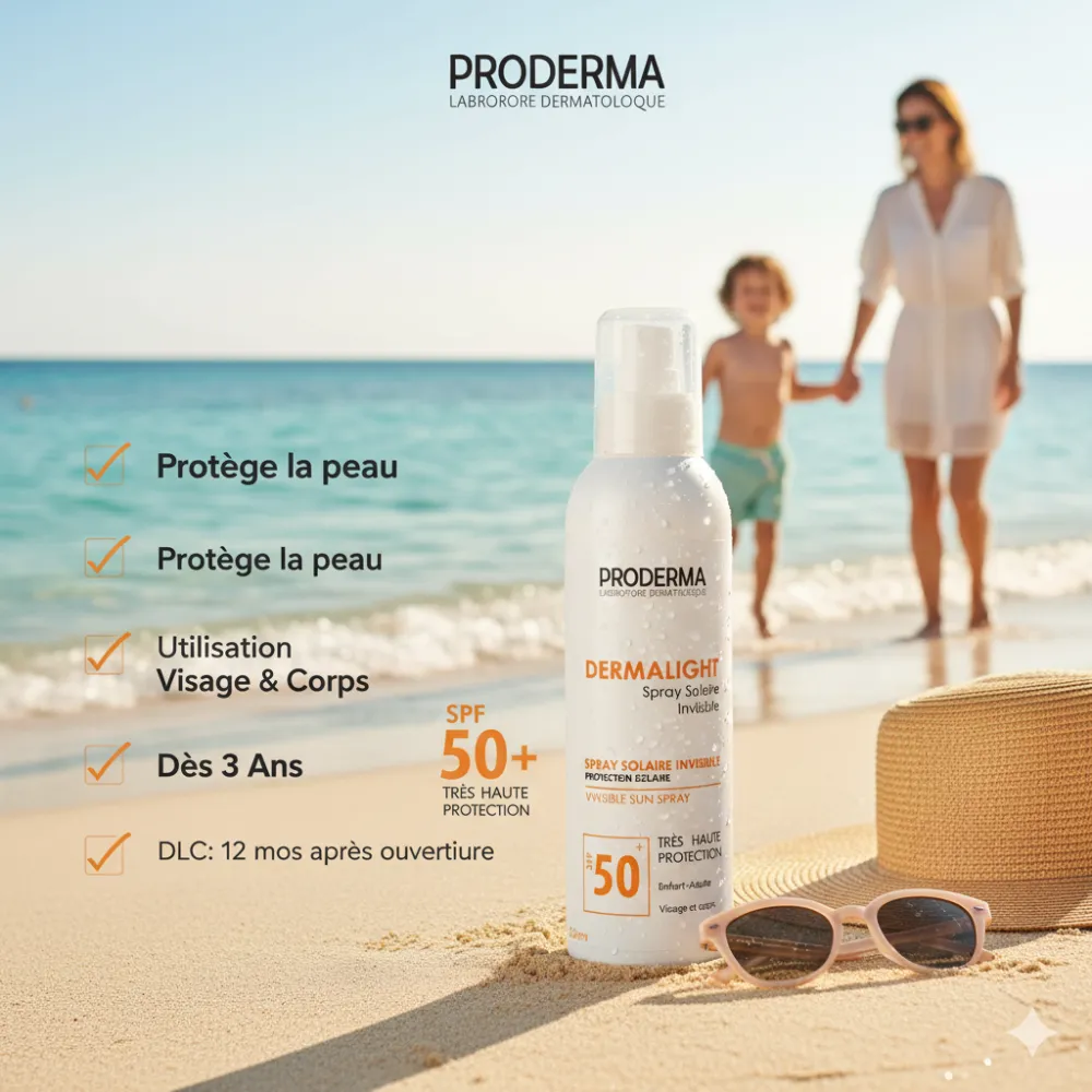 Proderma Dermalight - Spray Solaire Invisible 220 ML Proderma Dermalight - Spray Solaire Invisible 220 ML