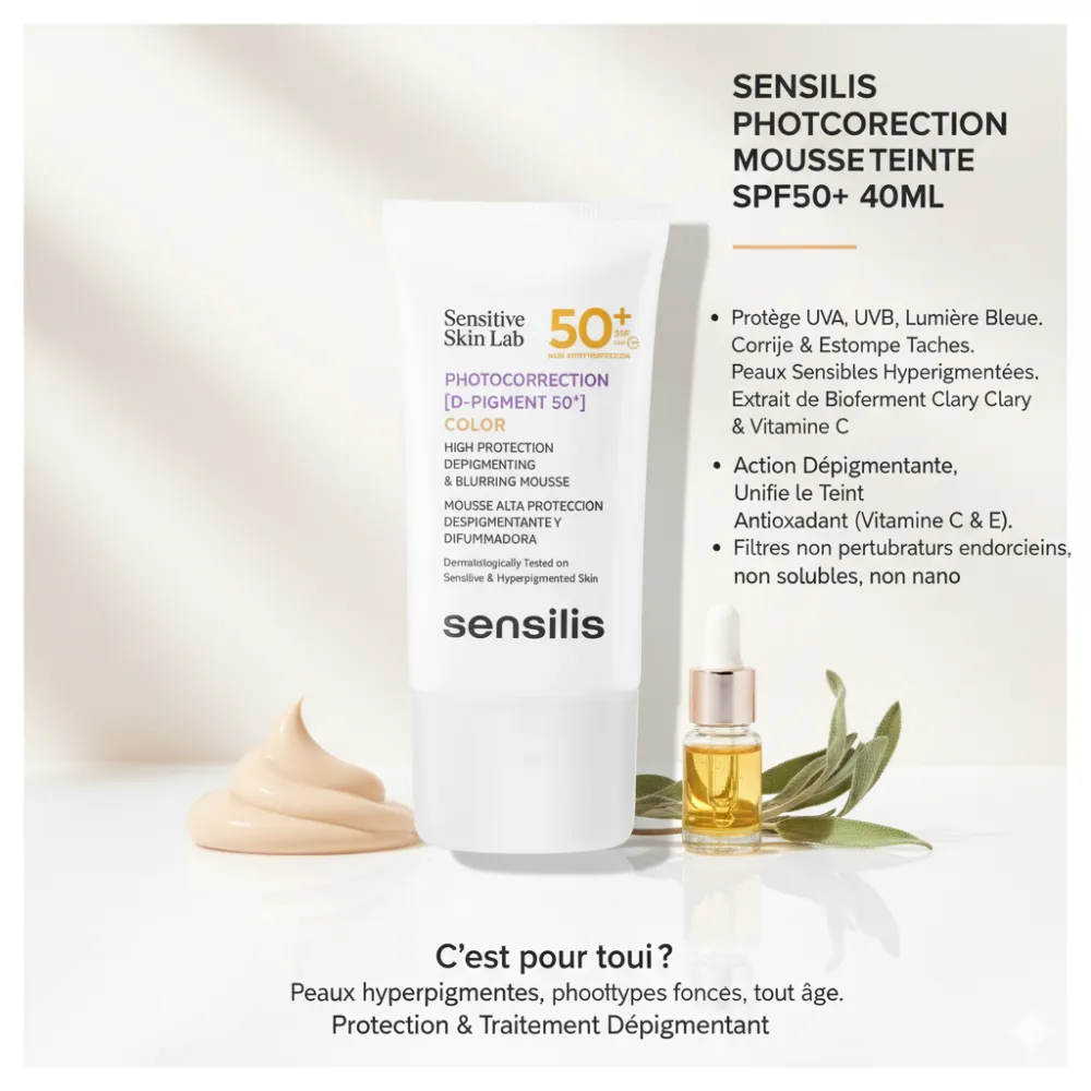 SENSILIS PHOTOCORRECTION [D-PIGMENT 50+] MOUSSE TEINTE SPF50+ 40ML
