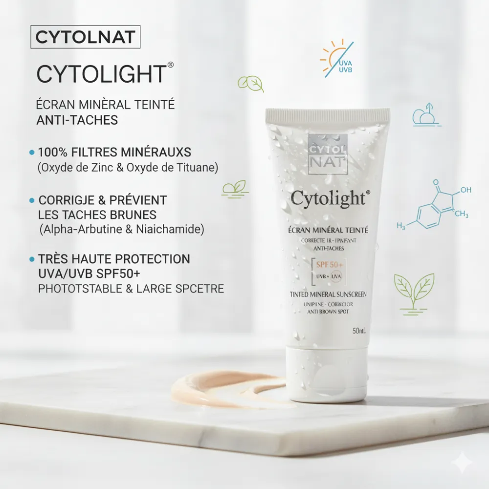 CYTOLNAT CYTOLIGHT ECRAN MINERAL TEINTE ANTI TAHES SPF50+ 50ML CYTOLNAT CYTOLIGHT ECRAN MINERAL TEINTE ANTI TAHES SPF50+ 50ML