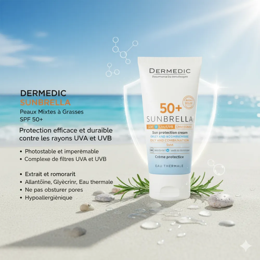 DERMEDIC SUNBRELLA Peaux Mixtes à Grasses SPF50+ DERMEDIC SUNBRELLA Peaux Mixtes à Grasses SPF50+