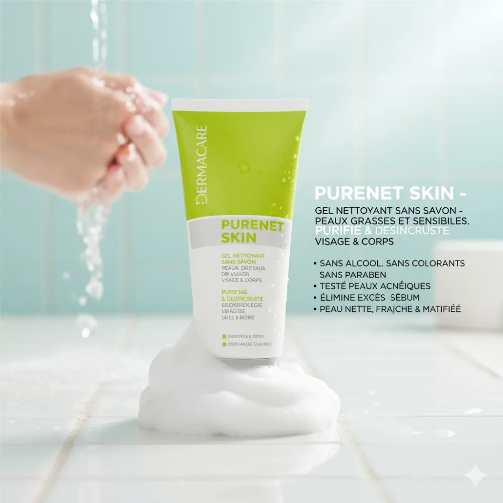 DERMACARE PURENET SKIN GEL NETTOYANT ASSAINISSANT 200ML DERMACARE PURENET SKIN GEL NETTOYANT ASSAINISSANT 200ML