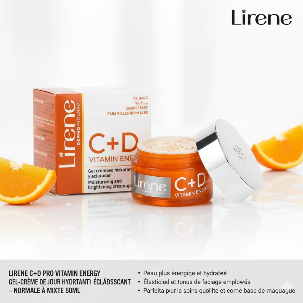 LIRENE C+D PRO VITAMIN ENERGY GEL-CRÈME DE JOUR HYDRATANT ET ÉCLAIRCISSANT - NORMALE À MIXTE 50ML