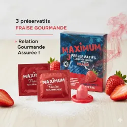 MAXIMUM PRESERVATIF PARFUM FRAISE BT/3