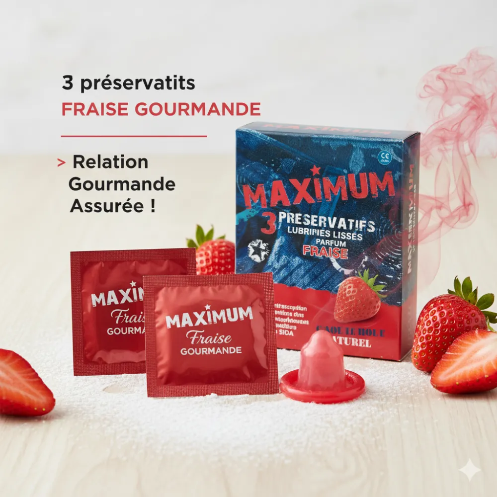 MAXIMUM PRESERVATIF PARFUM FRAISE BT/3 MAXIMUM PRESERVATIF PARFUM FRAISE BT/3