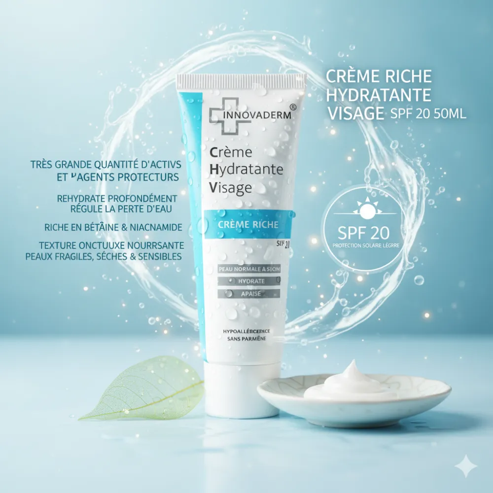 INNOVADERM CREME RICHE HYDRATANTE VISAGE SPF 20 50ML INNOVADERM CREME RICHE HYDRATANTE VISAGE SPF 20 50ML