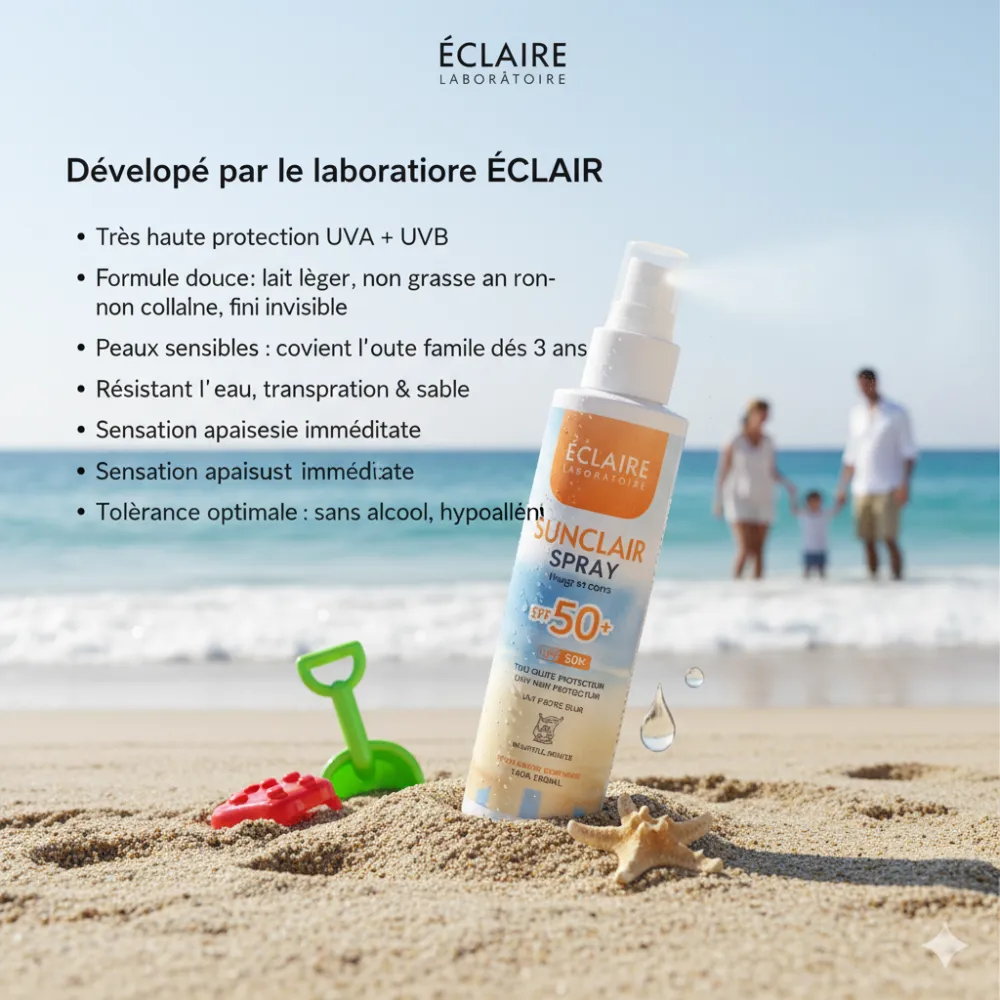SunClair Écran Solaire Visage et corps Spf 50+ Enfant et adulte, 150ML SunClair Écran Solaire Visage et corps Spf 50+ Enfant et adulte, 150ML