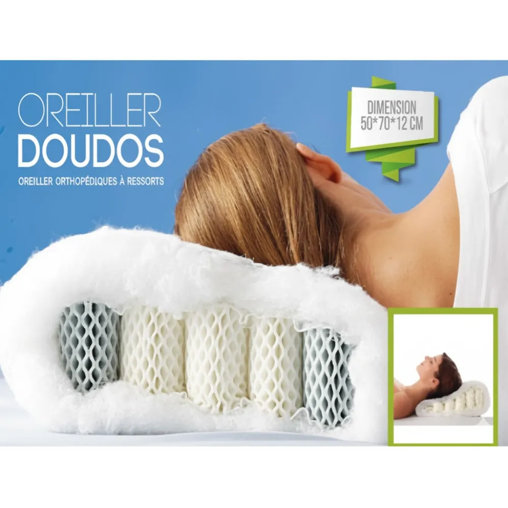 Oreiller orthopedique a ressorts