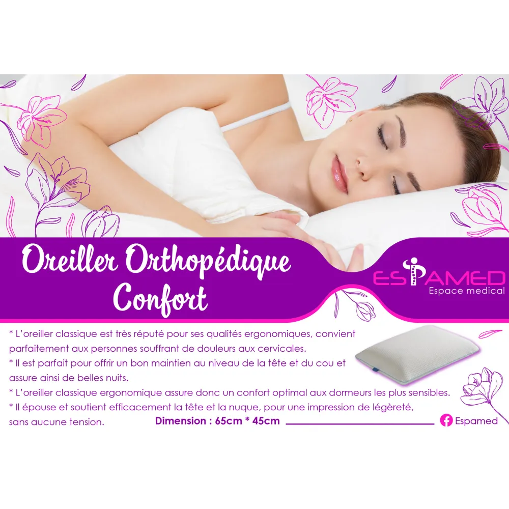 Oreiller orthopédique CONFORT injectable