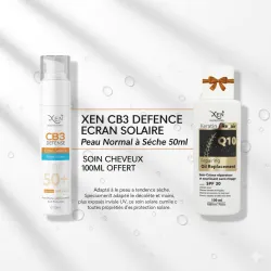 XEN CB3 DEFENCE ECRAN SOLAIRE PNS 50ml +  soin cheveux 100ML offert