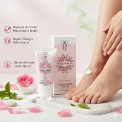 AURACY crème pieds rose indienne & thé vert - 50 gr