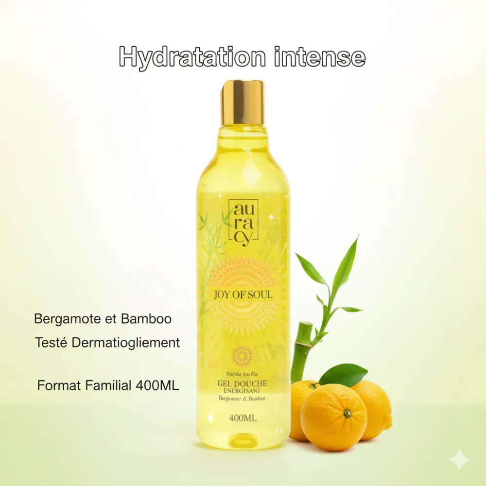 AURACY Gel douche energisant bergamote & bamboo- 400ml AURACY Gel douche energisant bergamote & bamboo- 400ml