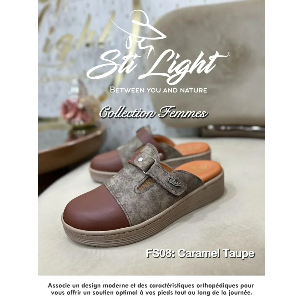 Sabot orthopédique - femme - CARAMEL taupe FS08 Sabot orthopédique - femme - CARAMEL taupe FS08