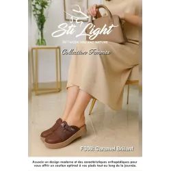 Sabot orthopédique - femme - CARAMEL brillant FS08