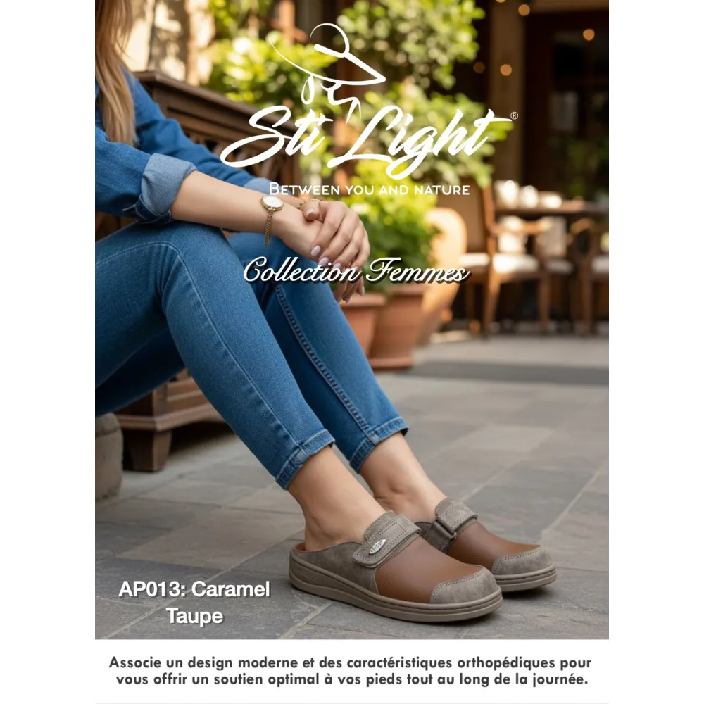 sabot orthopédique - femme - caramel-taupe AP013