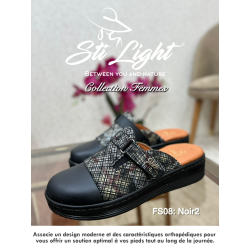 Sabot orthopédique - femme - noir2  FS08