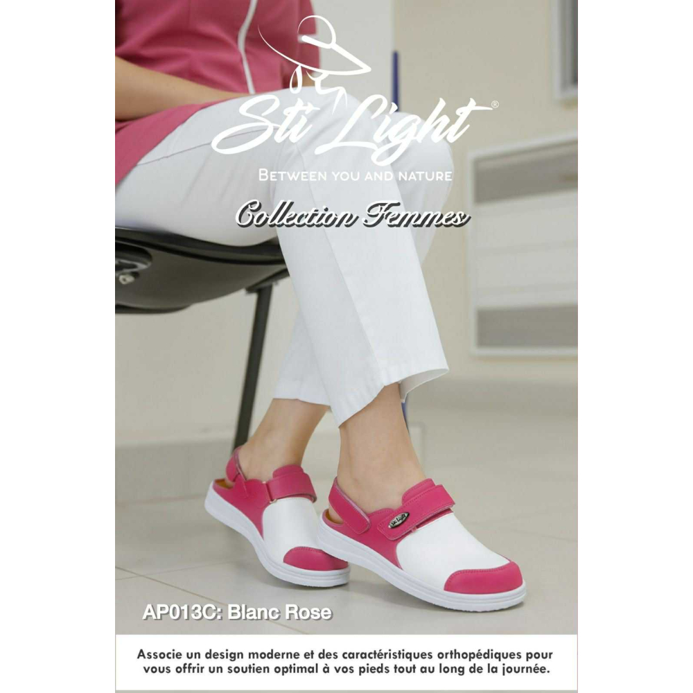 sabot orthopédique - femme - blanc-rose AP013C