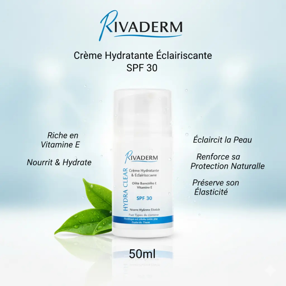 RIVADERM Crème Hydratante Eclaircissante - Spf 30 -50ml