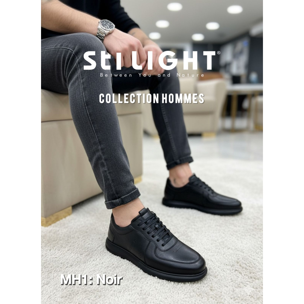 Chaussure orthopédique - Homme - Noir crispe