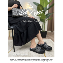 Sabot orthopédique - femme - noir SERPENT  FS08