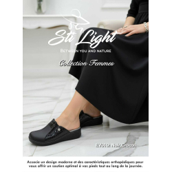 Sabot orthopédique - femme -noir croco1 EV10