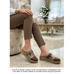 Sabot orthopédique - femme - caramel taupe brillant FS08