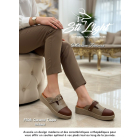 Sabot orthopédique - femme - caramel taupe brillant FS08