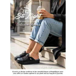 Sabot orthopédique - femme - noir daim FS08