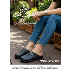 sabot orthopédique - femme - NOIR ARGENT AP019