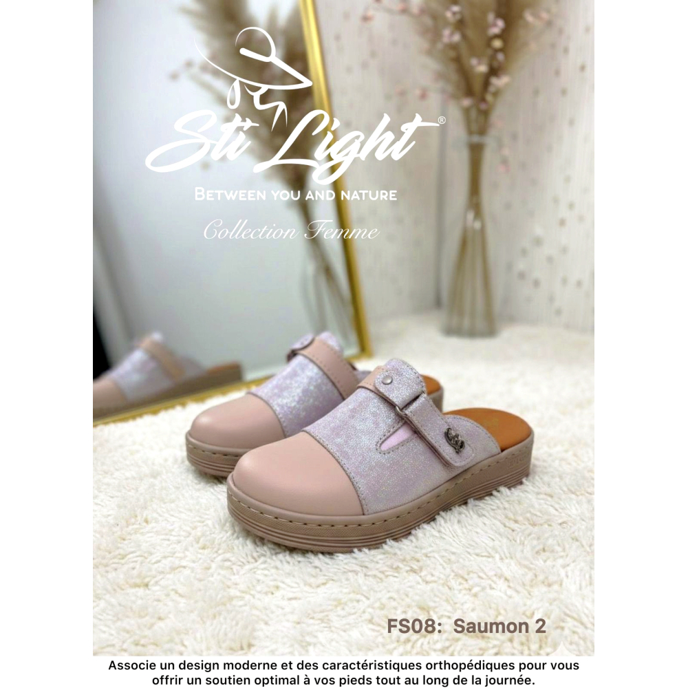 Sabot orthopédique - femme - saumon2  FS08