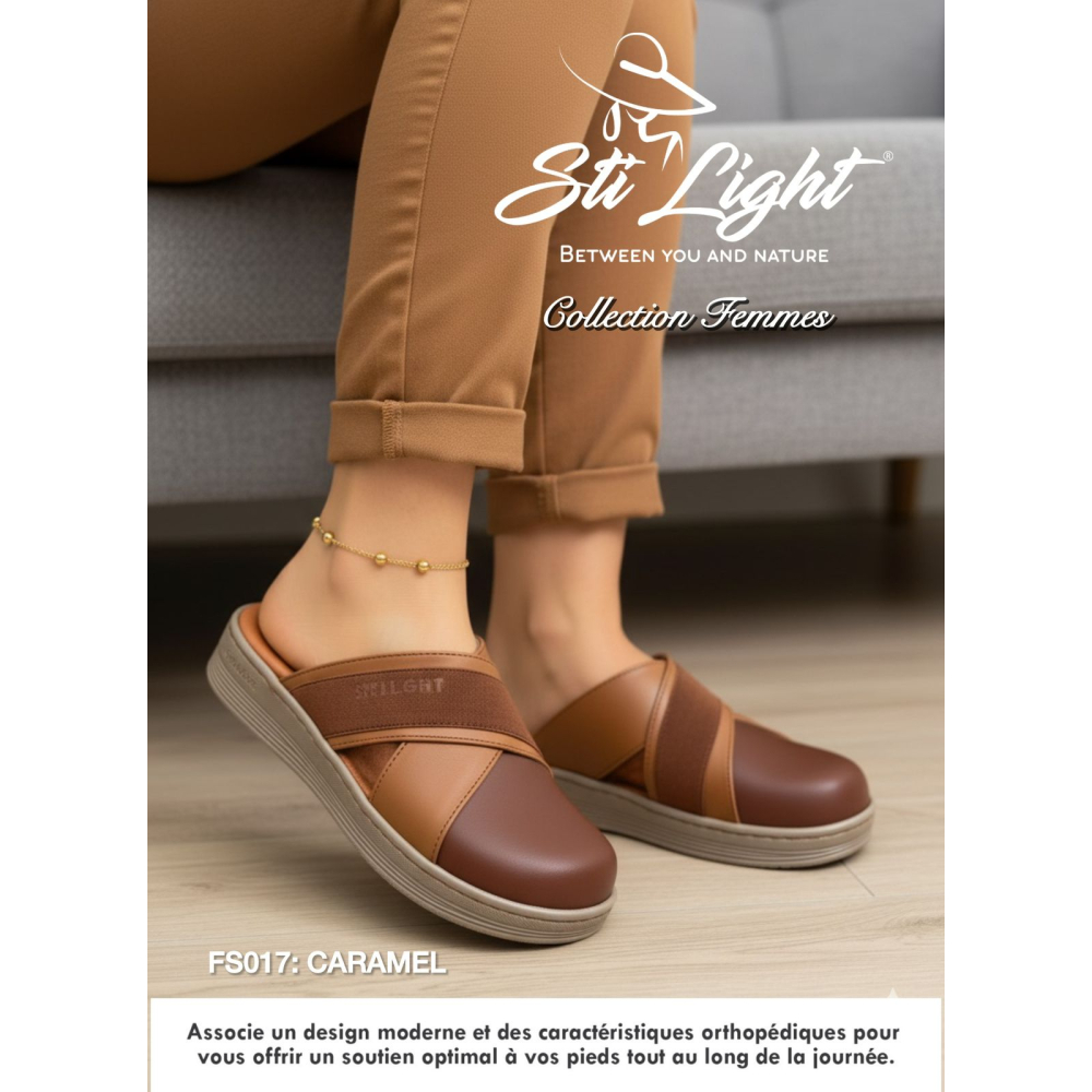Sabot orthopédique - femme - caramel  FS017