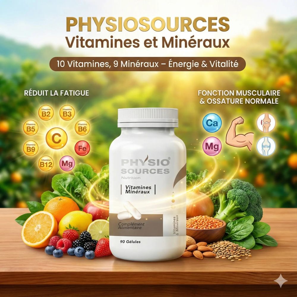 PHYSIOSOURCES Vitamines et Minéraux 90 Gélules