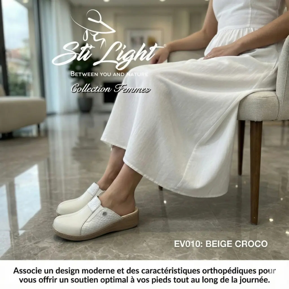 STI Sabot orthopédique - femme - beige croco EV10