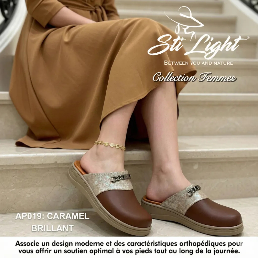 sabot orthopédique - femme - Caramel brillant AP019