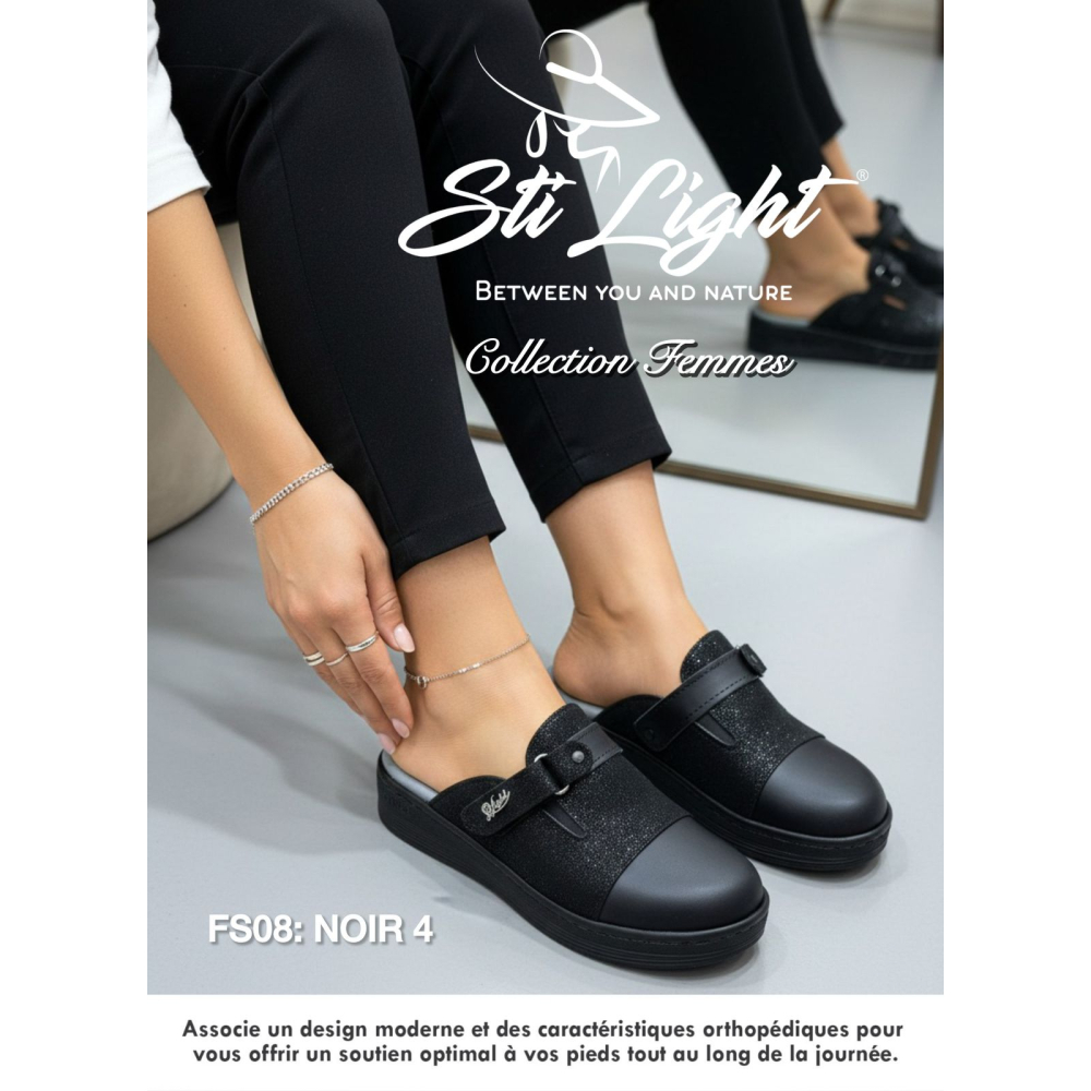 Sabot orthopédique - femme - noir4 FS08