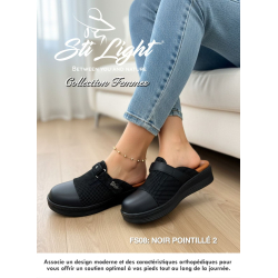 Sabot orthopédique - femme - noir pointille2 FS08